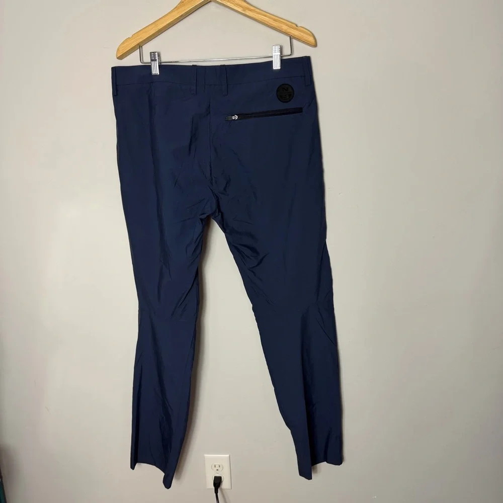 North Sails North Tech Performance Pants Navy Blue Zipper Pocket Slim Leg